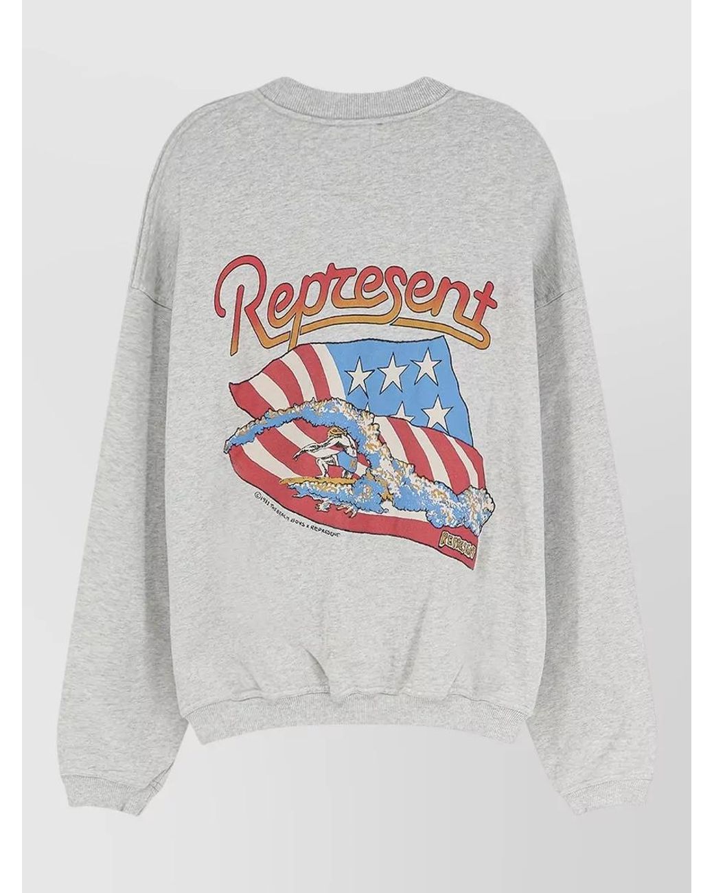 Represent Gray Cotton Graphic Sweatshirt for men