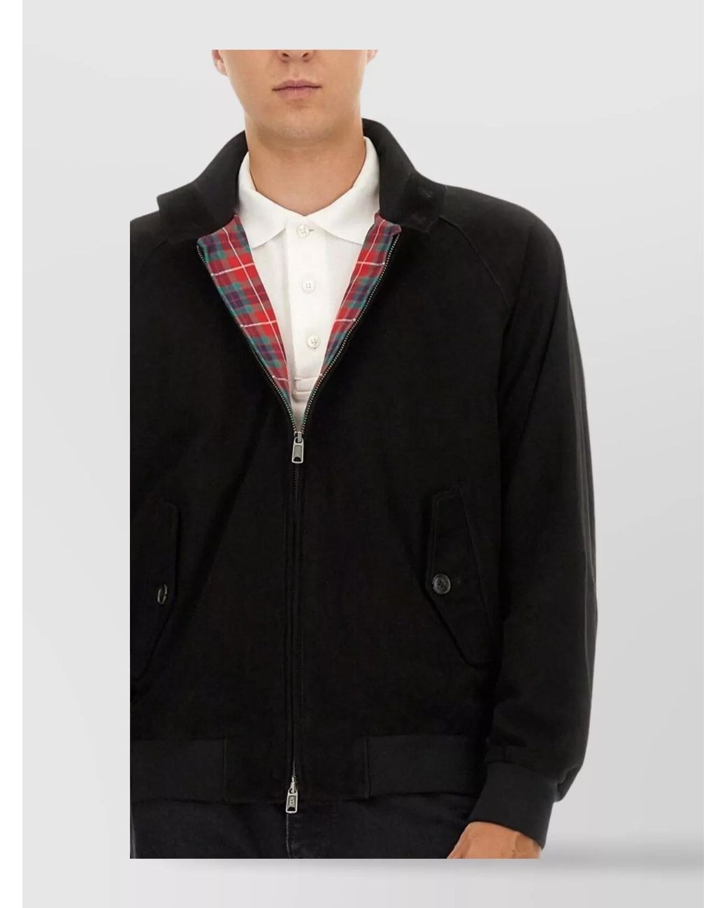 Baracuta Black Leather Harrington Jacket for men