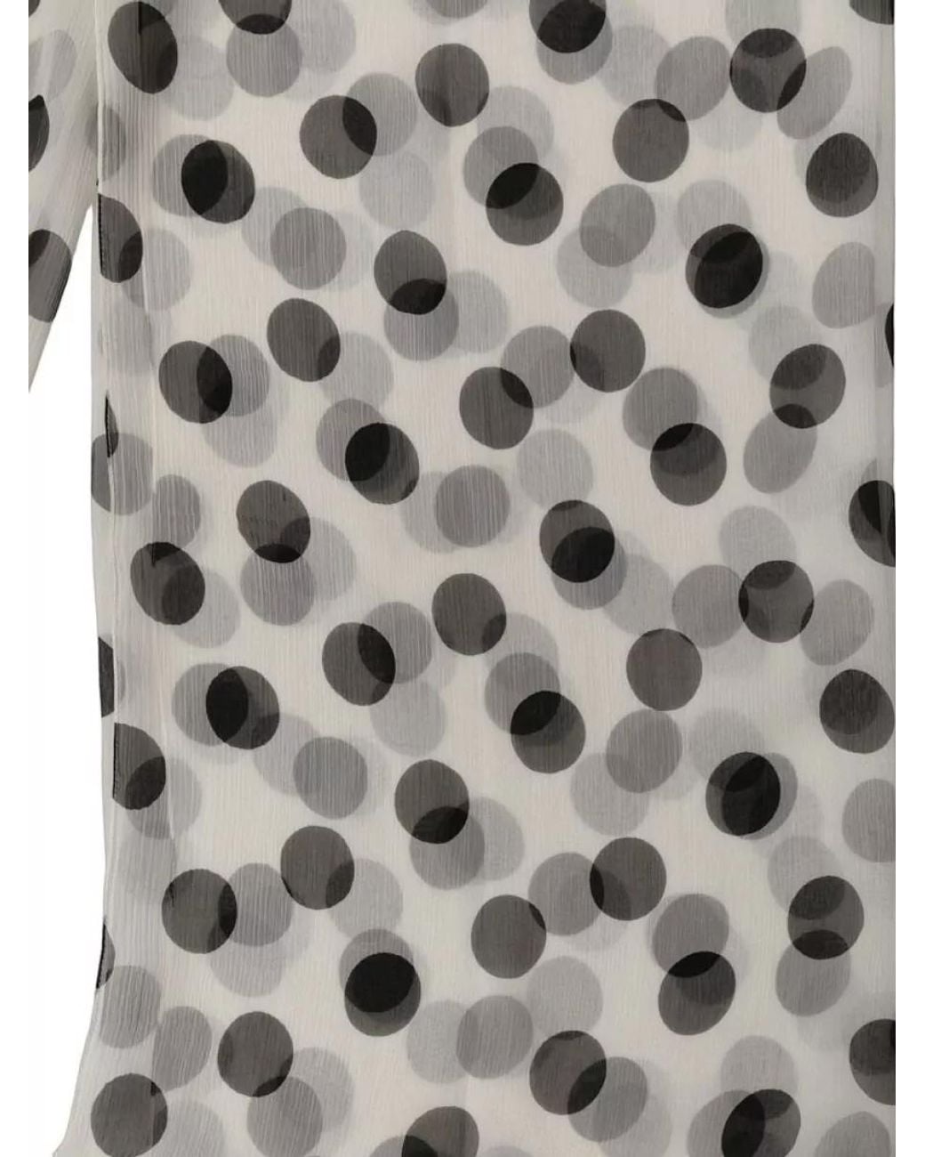 Dolce & Gabbana Gray Silk Polka Dot Scarf