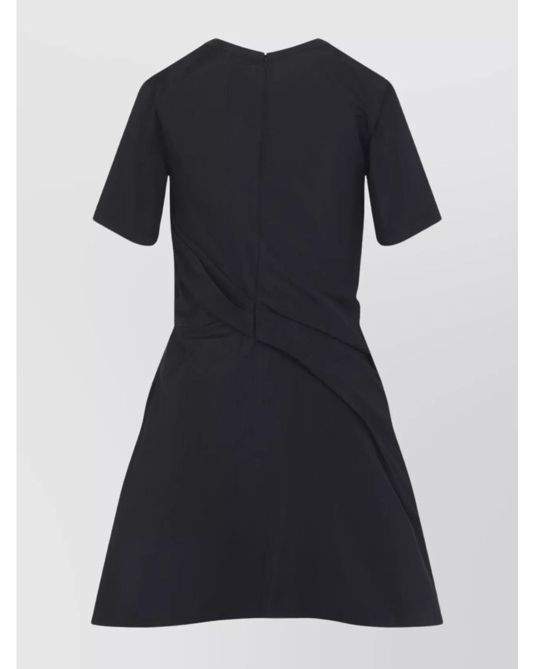 Loewe Black Draped Asymmetric Dress Short Sleeves