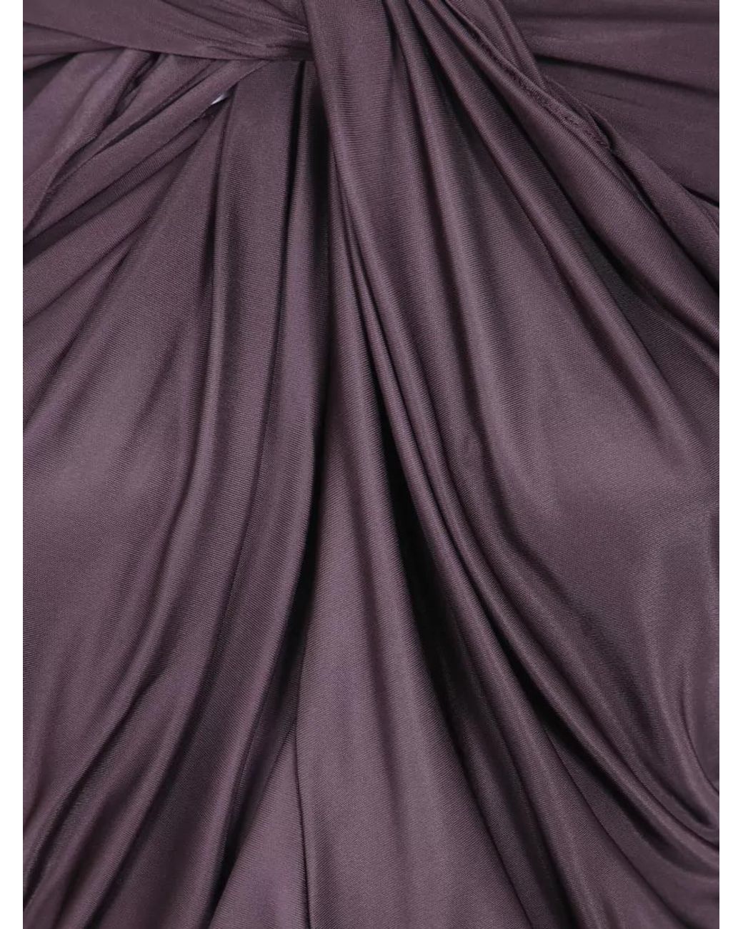 Balmain Purple Twist Detail Long Sleeve Bodysuit