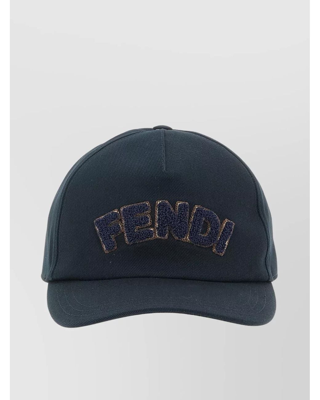 Fendi Blue Cotton Baseball Cap for men