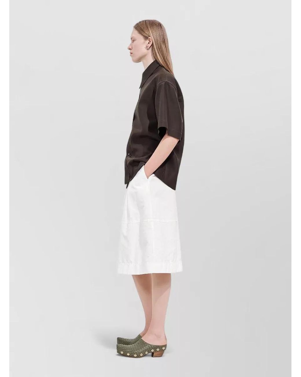 Bottega Veneta White Cotton Wide-Leg Culottes