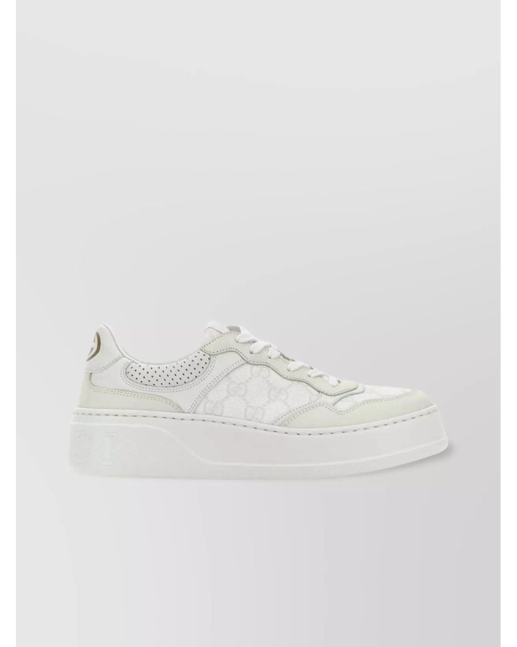 Gucci White GG Supreme Canvas & Leather Sneaker