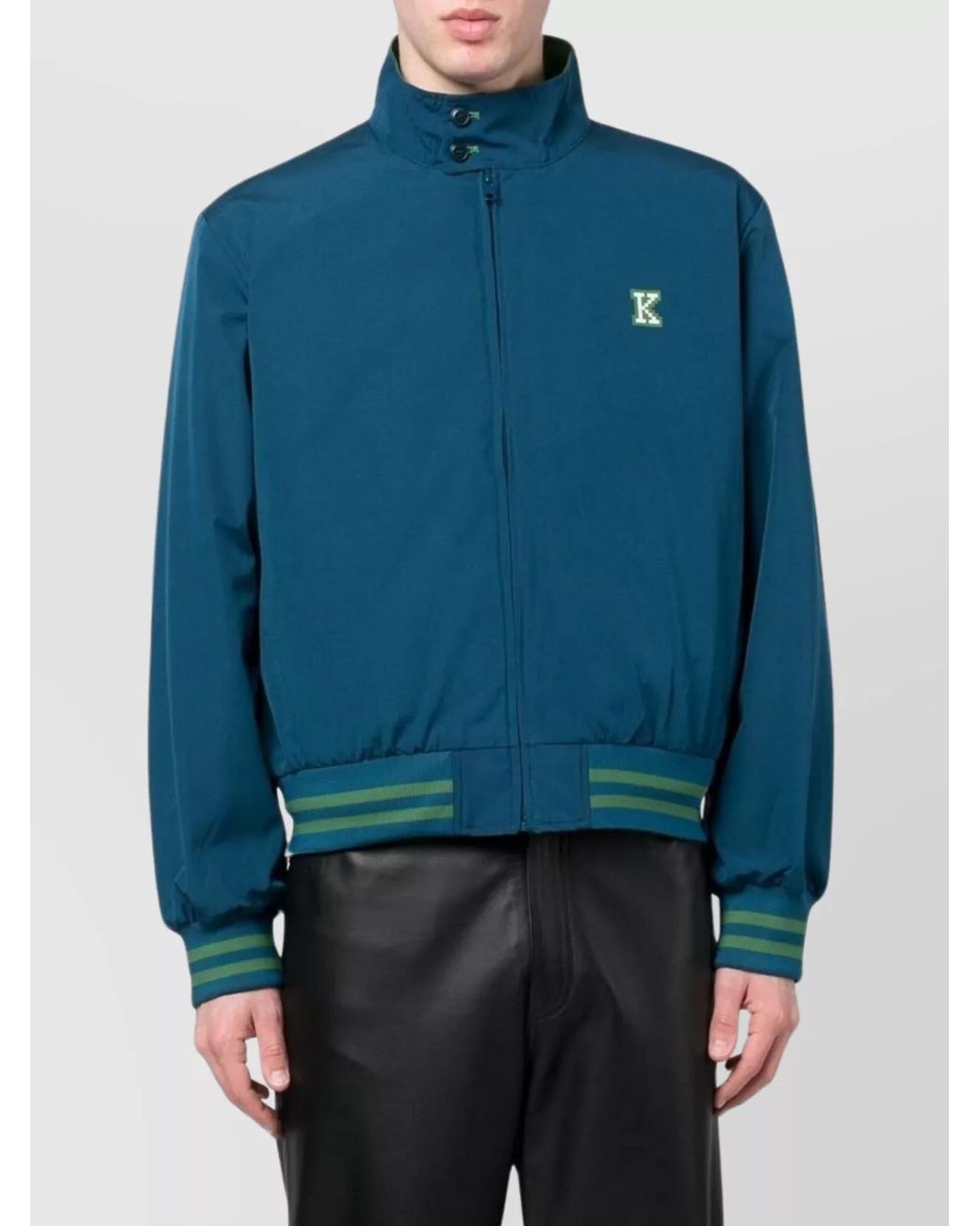 KENZO Blue Logo-Print Track Jacket for men