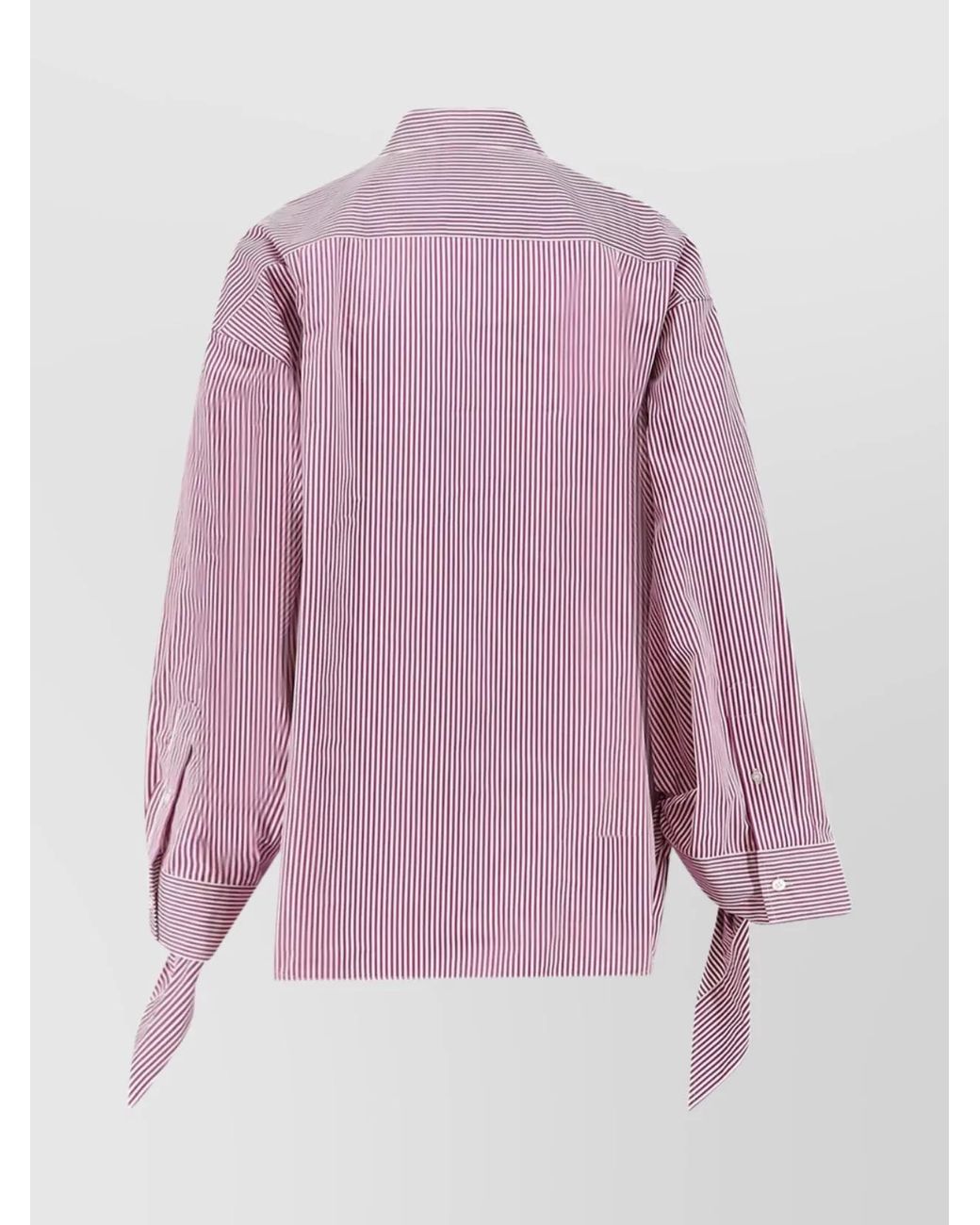 Balenciaga Pink Knotted Cuffs Cotton Shirt