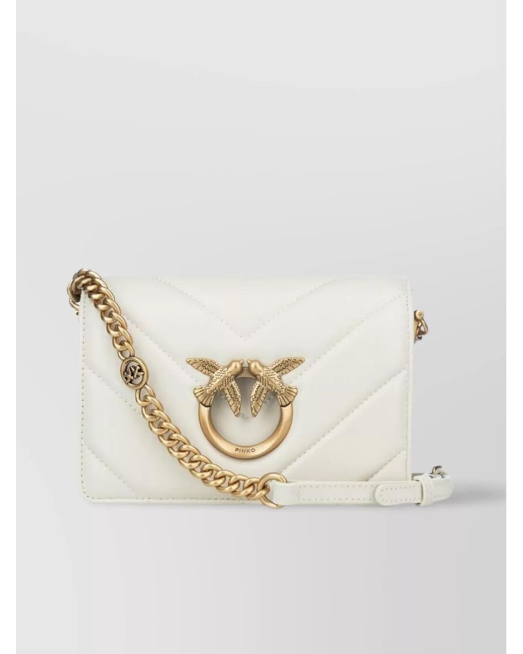 Pinko Natural Love Bag Click Mini Leather Cross-Body Bag