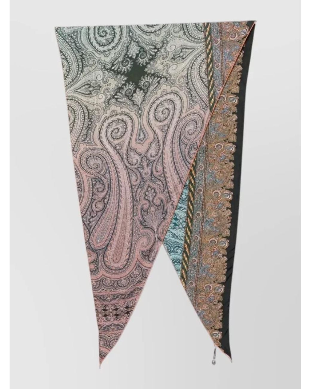 Pierre Louis Mascia Gray Printed Silk Scarf