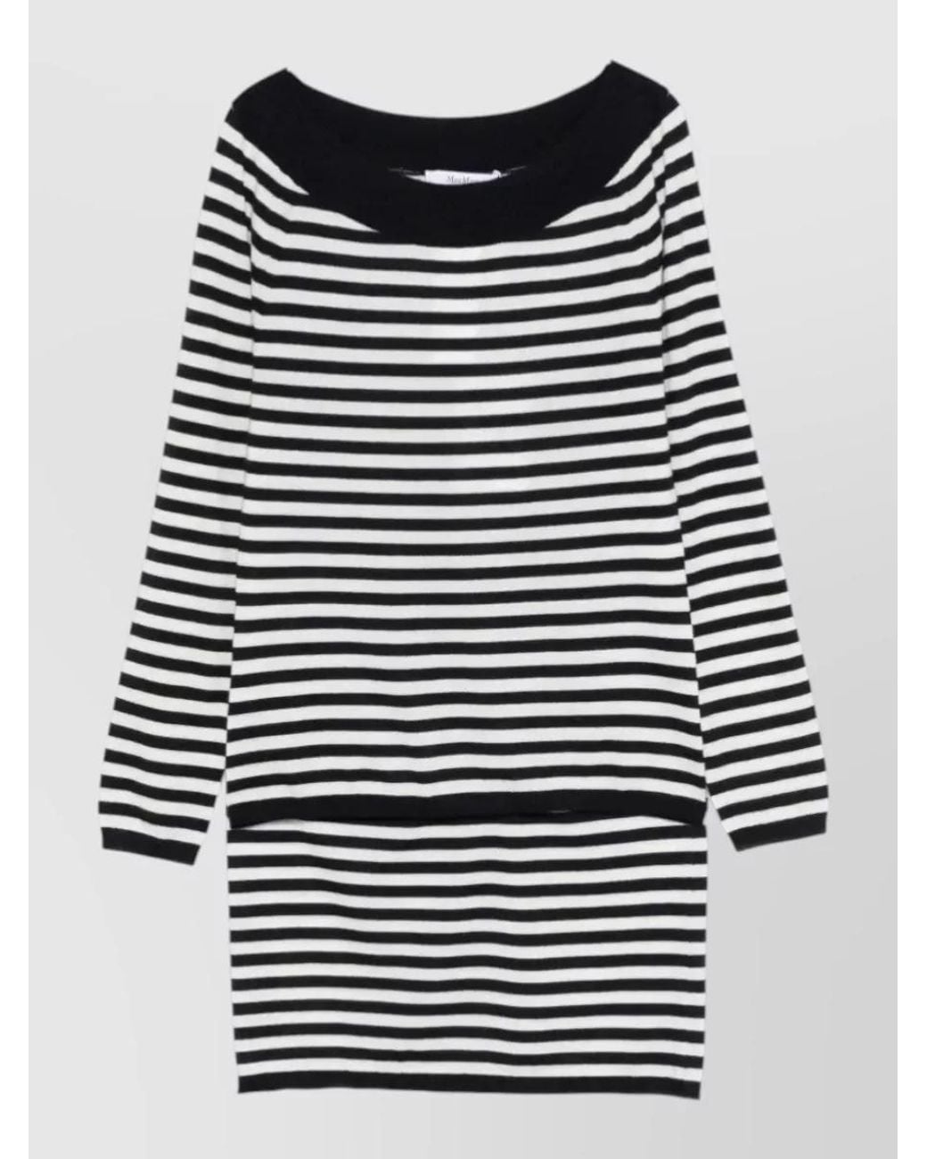 Max Mara Black Cashmere Fine-Knit Slim-Fit Boat Neck Long-Sleeve Sweater