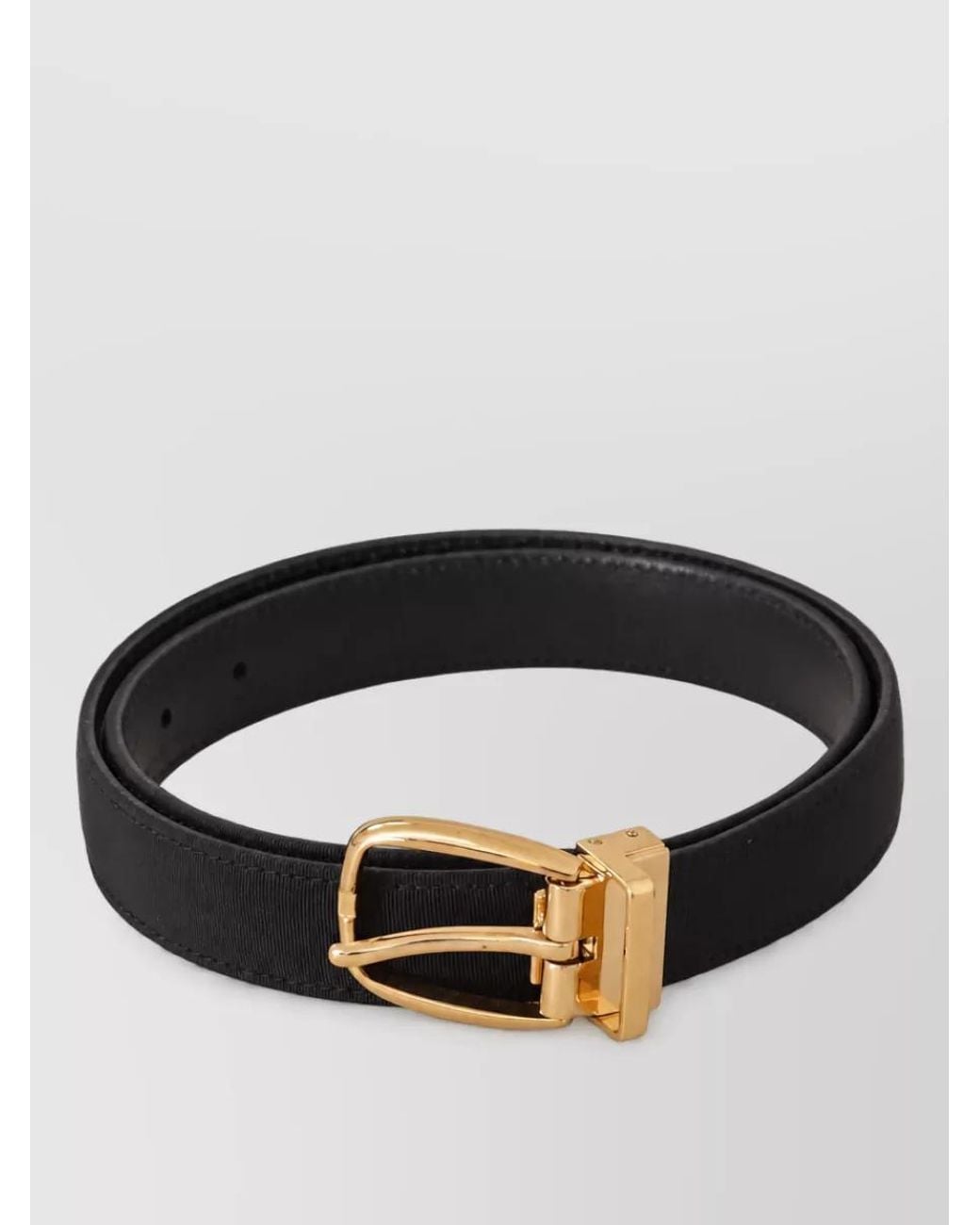 Dolce & Gabbana Black Leather Canvas Belt