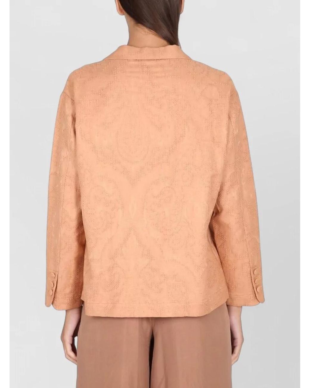 Alysi White Notched-Lapel Fitted Jacket