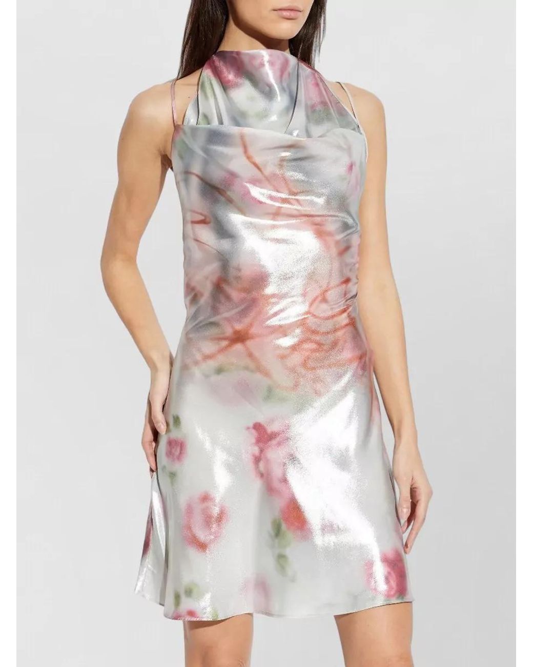 DIESEL White Draped Slim-Fit Knee-Length Dress