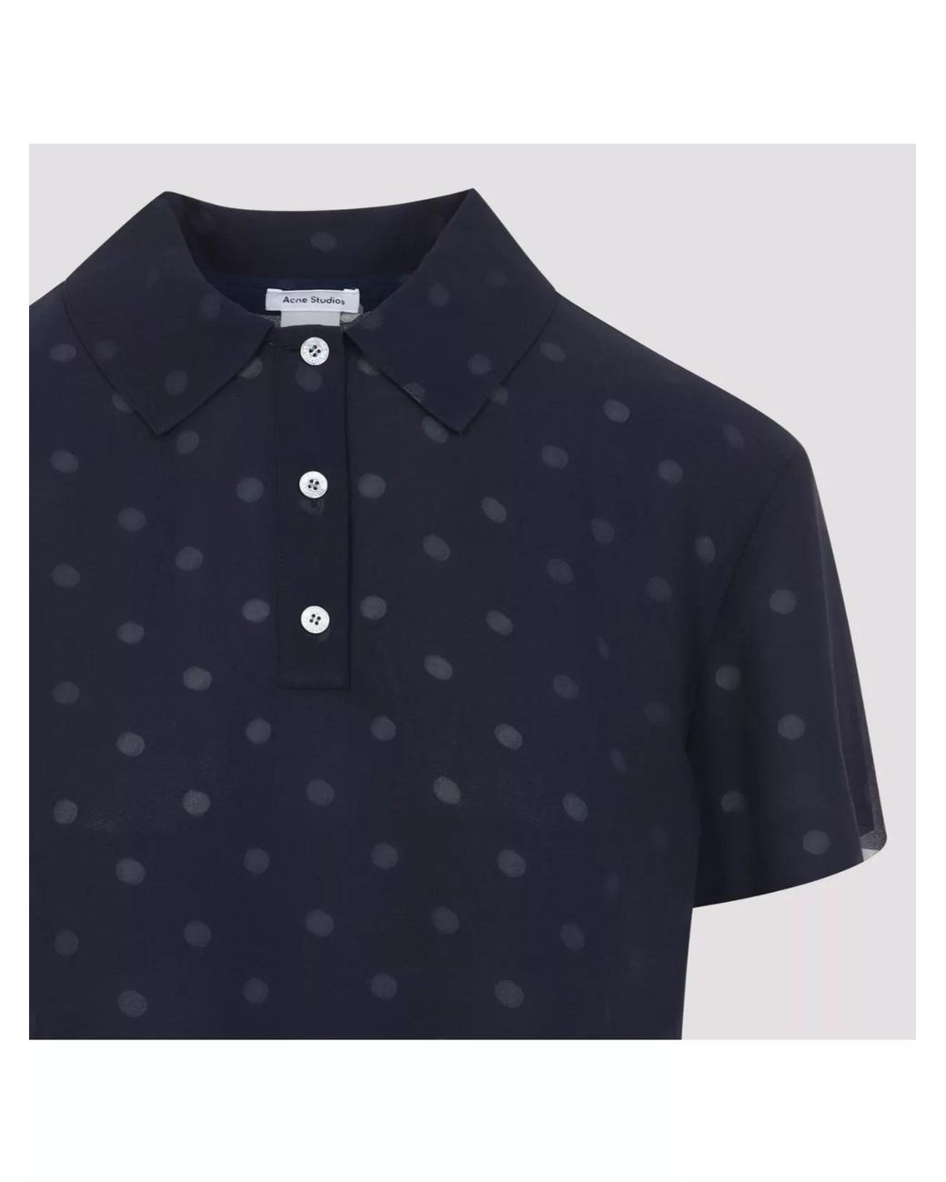 Acne Blue Polka Dot Print Blouse