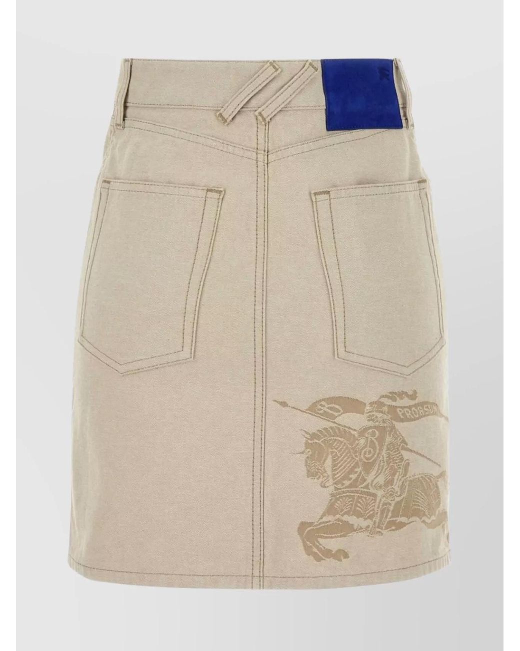 Burberry Natural Denim Mini Straight Skirt