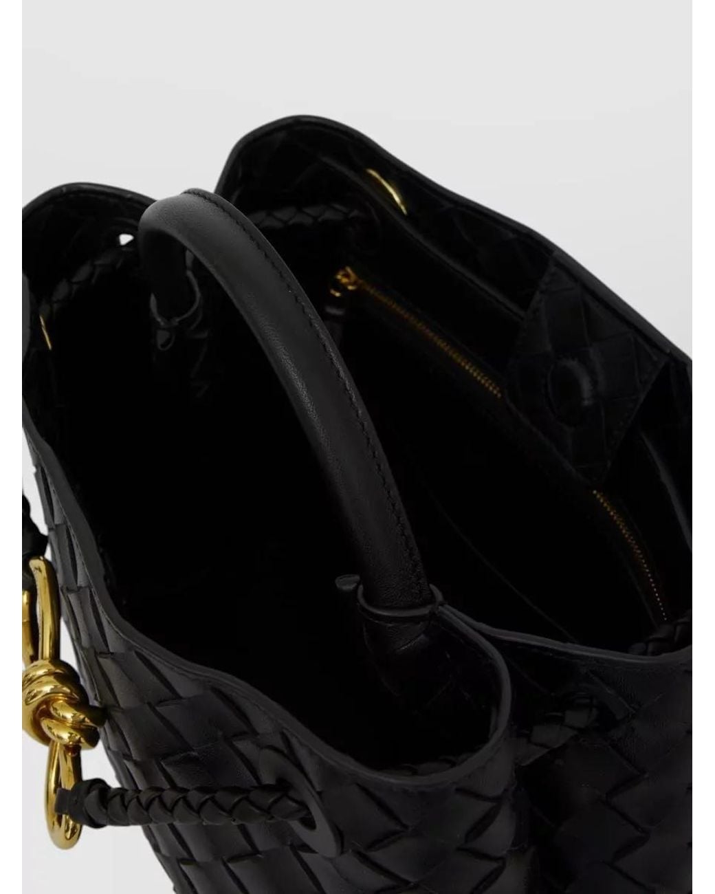 Bottega Veneta Black Andiamo Small Leather Tote Bag