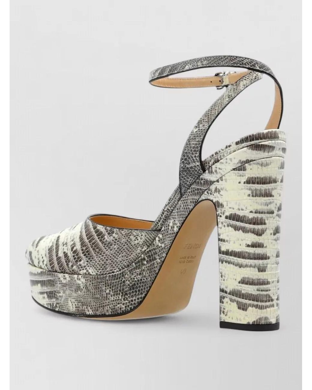 Fendi Metallic Leather Platform Sandals