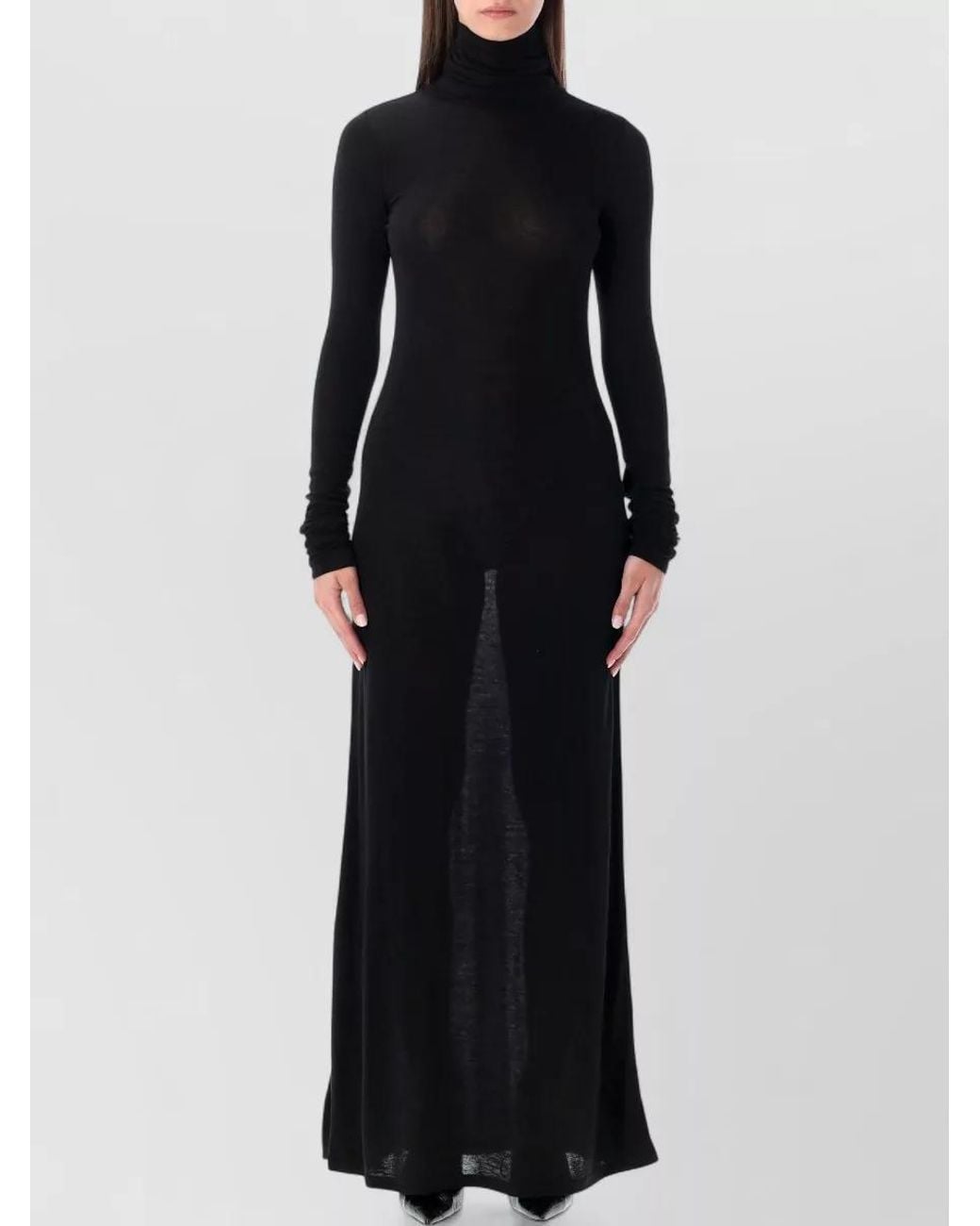 THE GARMENT Black High-Neck Long-Sleeve Maxi Dress