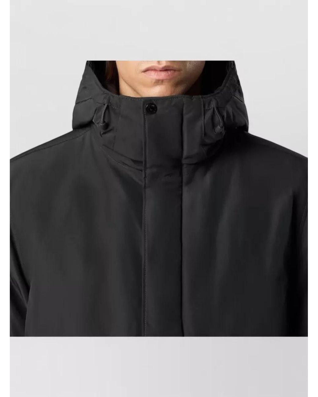 Stone Island Black Hooded Down Parka for men