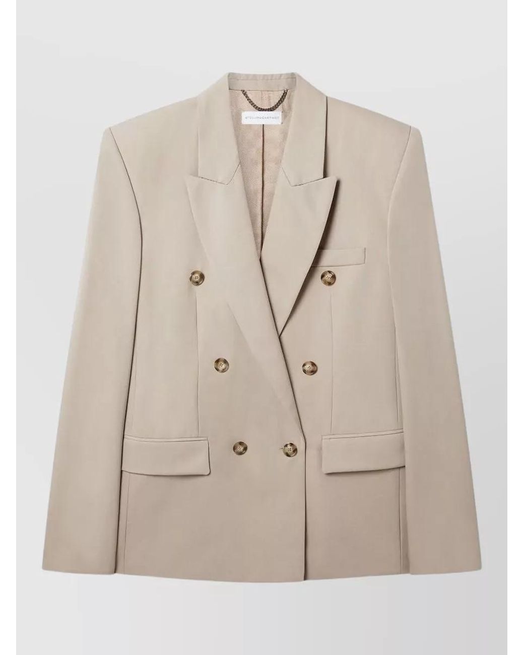 Stella McCartney Natural Wool Double-Breasted Suit Jacket