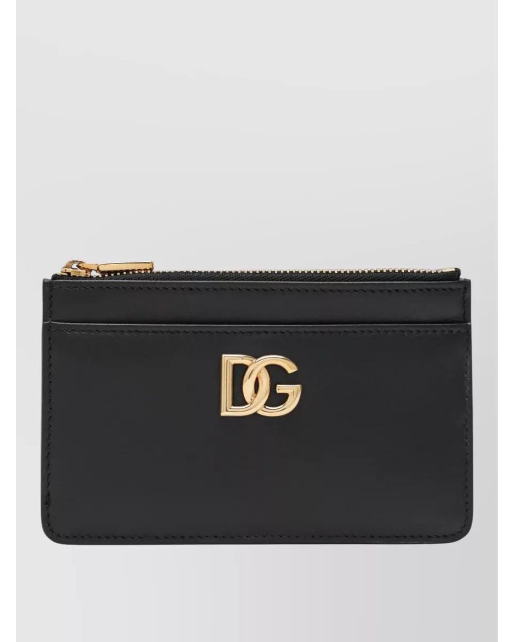 Dolce & Gabbana Black Leather Zip Cardholder