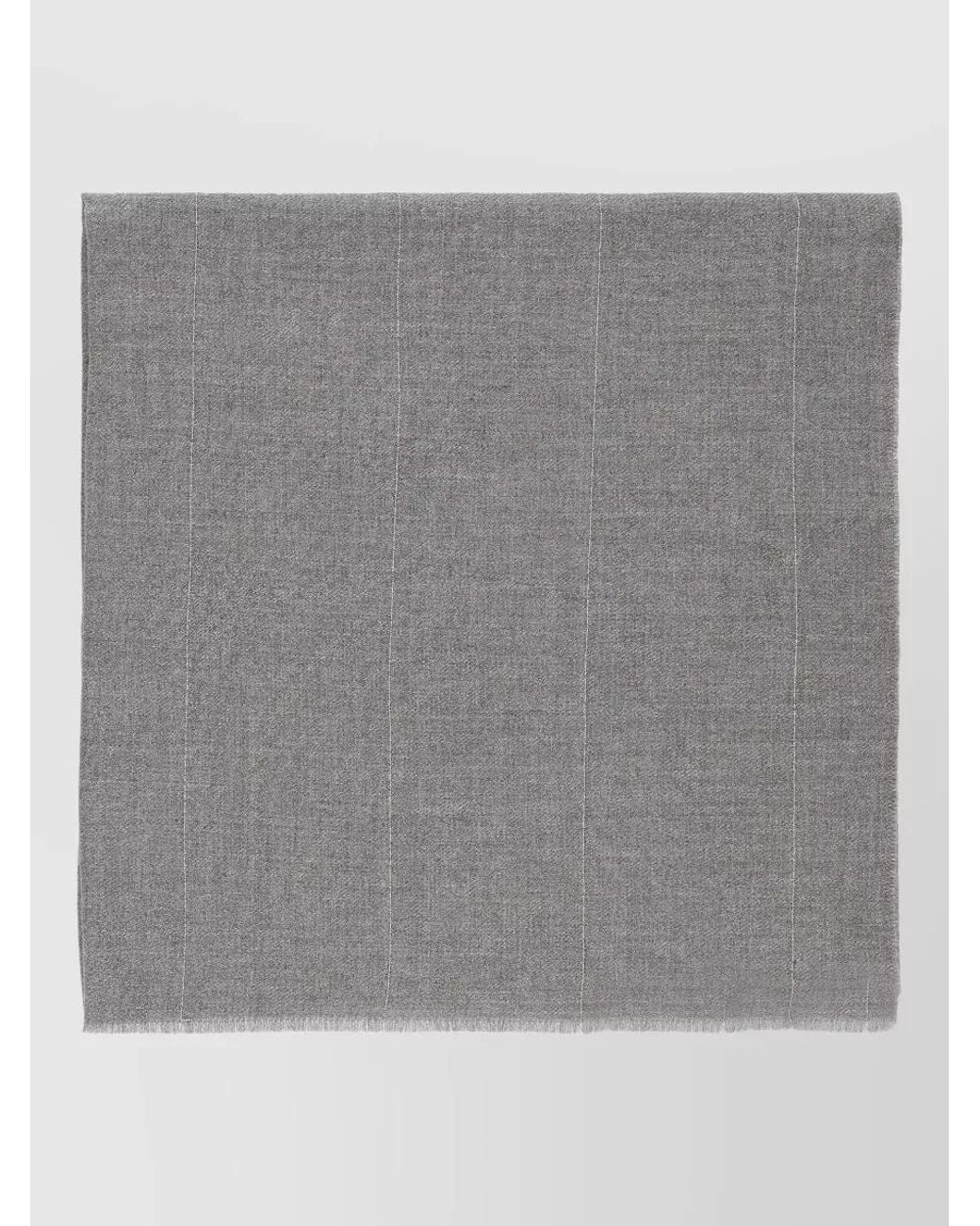 Peserico Gray Beaded Wool Square Scarf