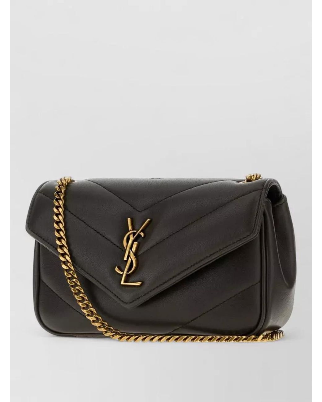 Saint Laurent Black Loulou Mini Leather Clutch Bag