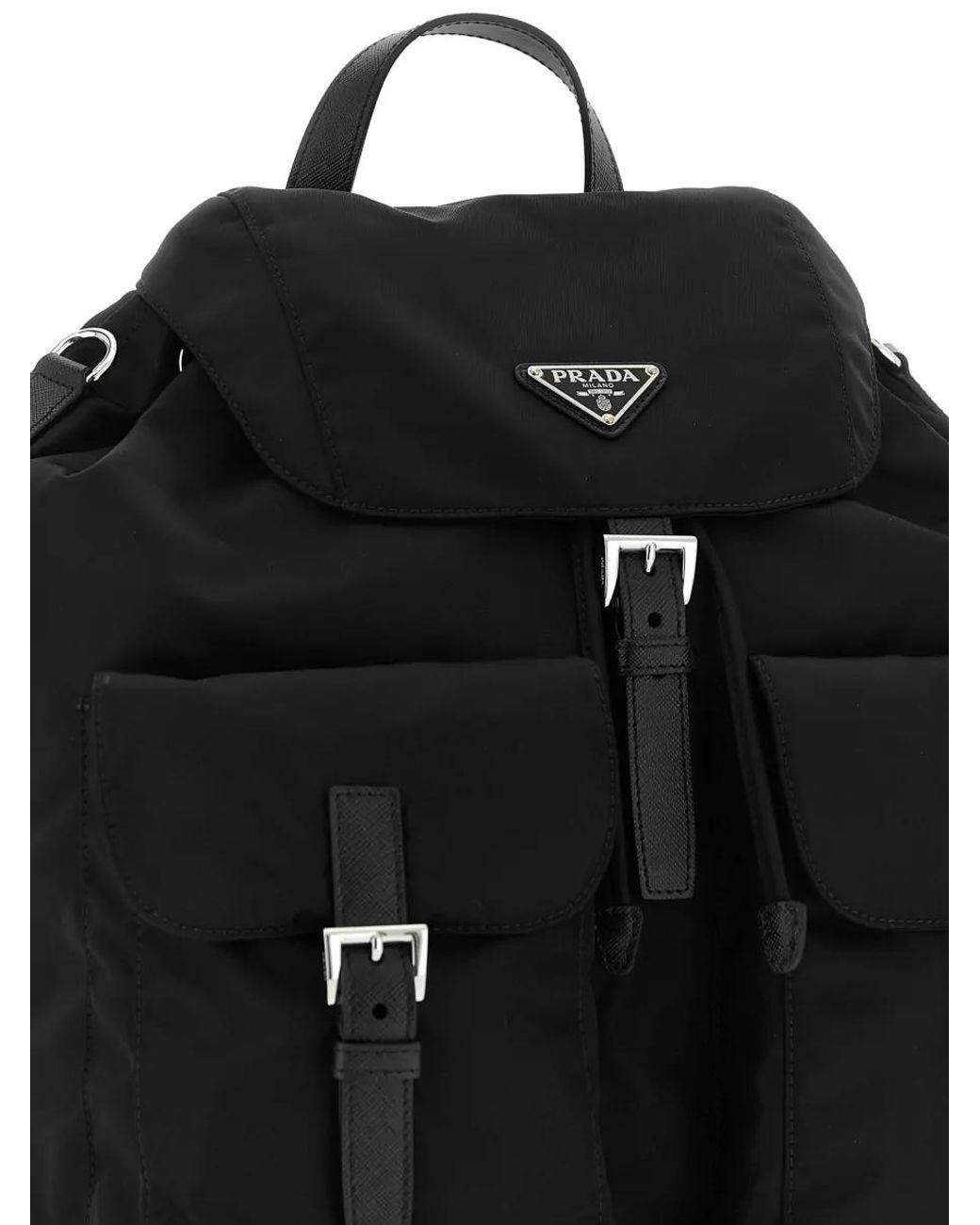Prada Black Recycled Nylon Backpack for men