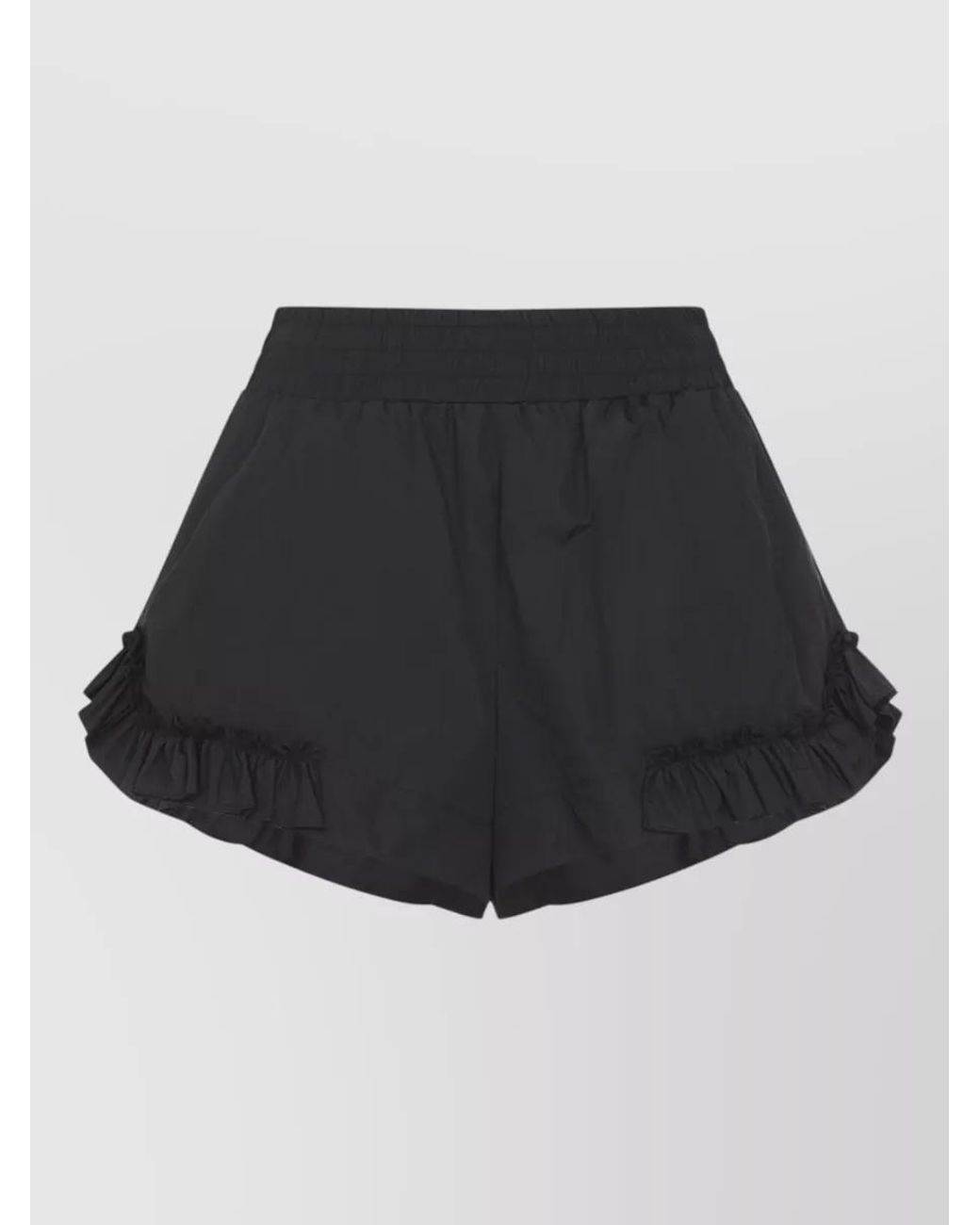 Simone Rocha Black Asymmetric Frill Track Shorts