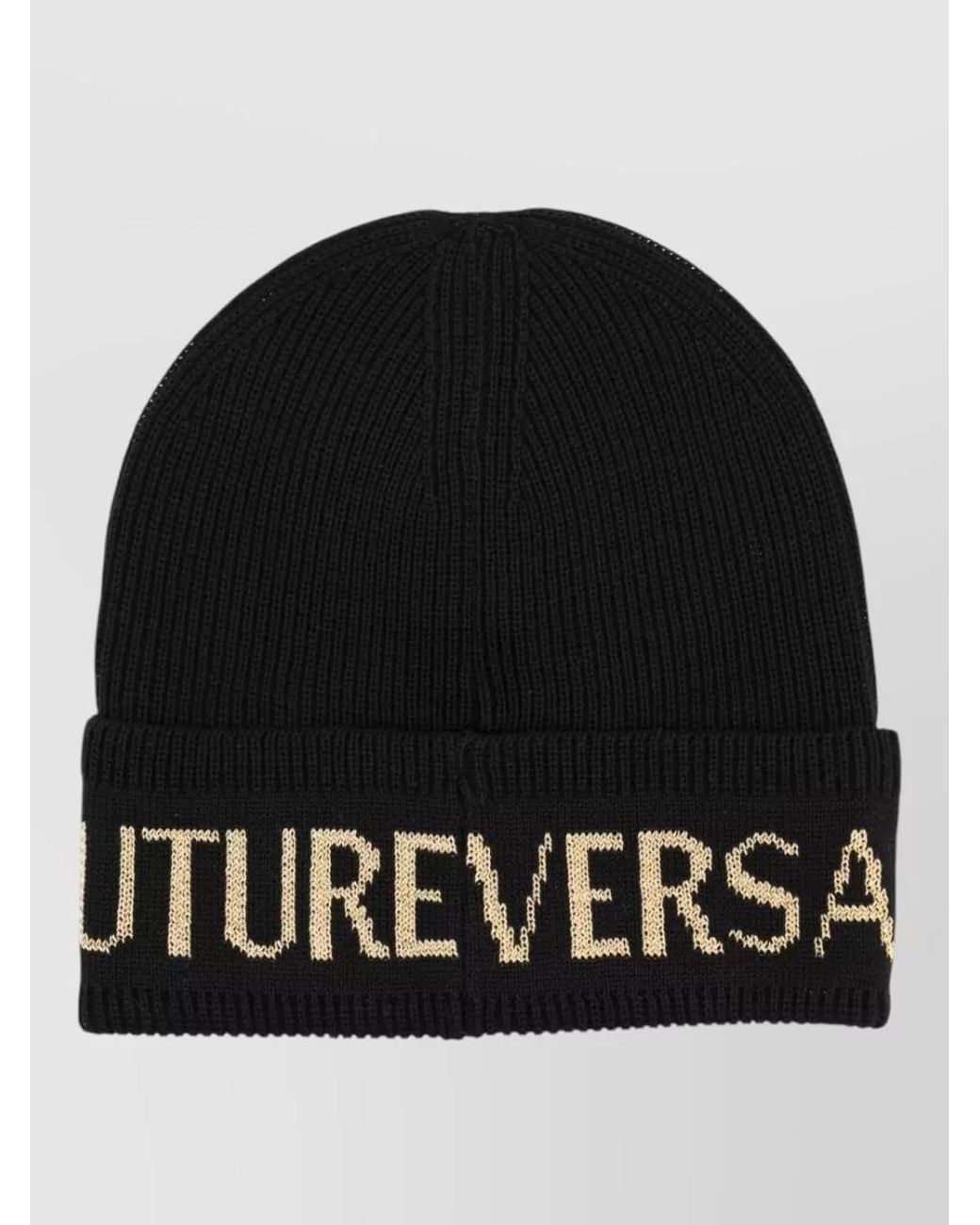 Versace Jeans Couture Black Wool Beanie for men