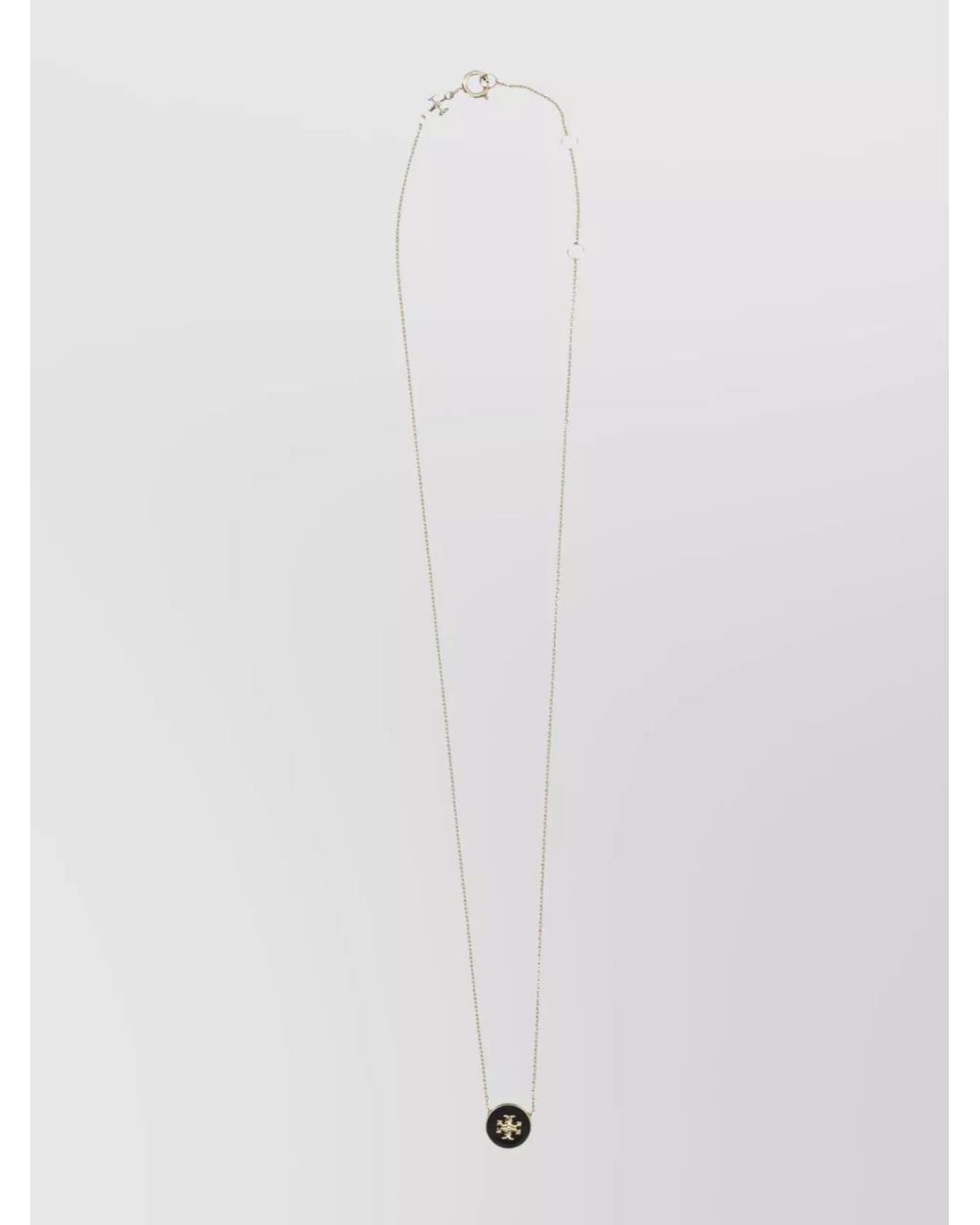 Tory Burch White Enamel Pendant Necklace