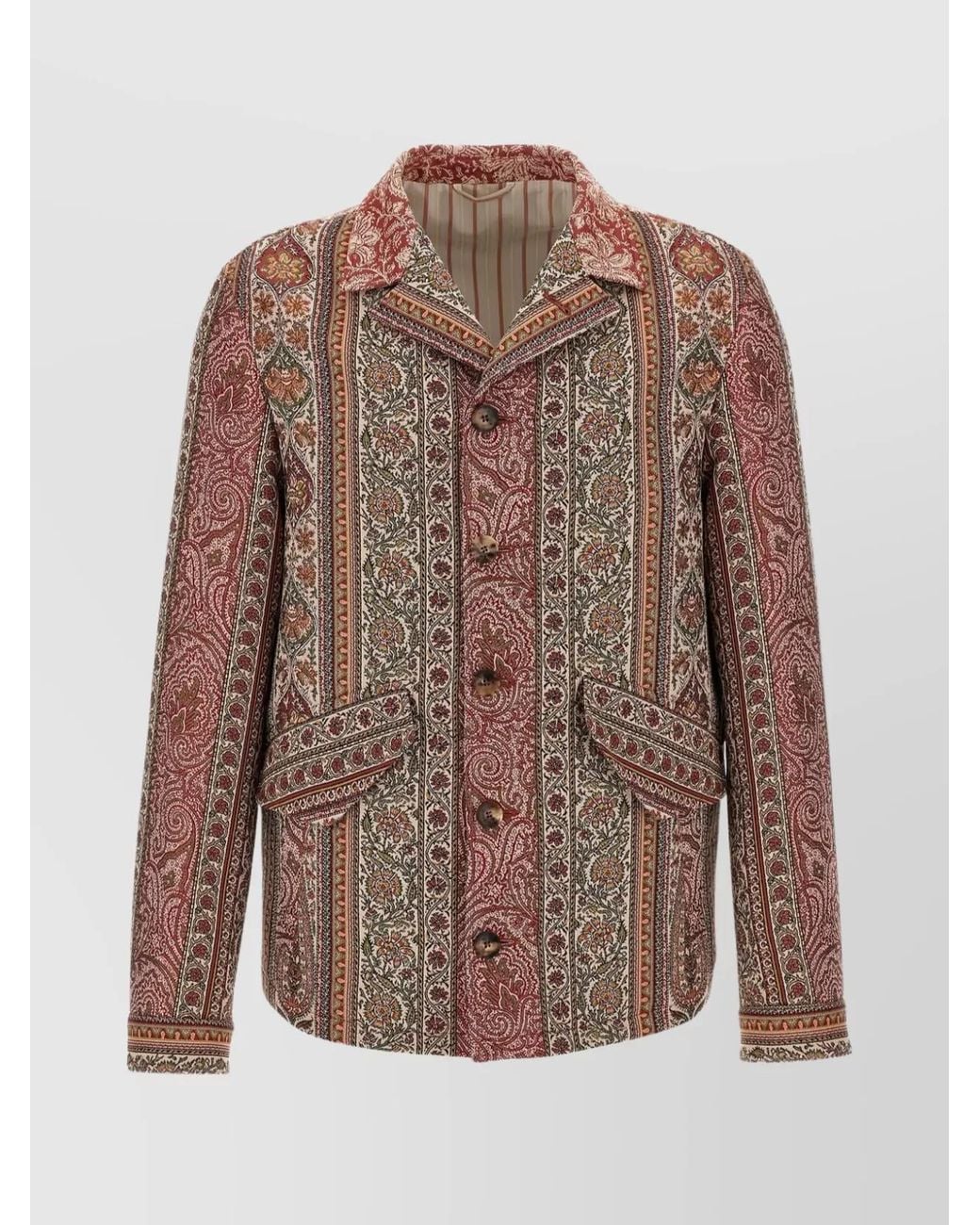 Etro Brown Balmacaan Overshirt for men