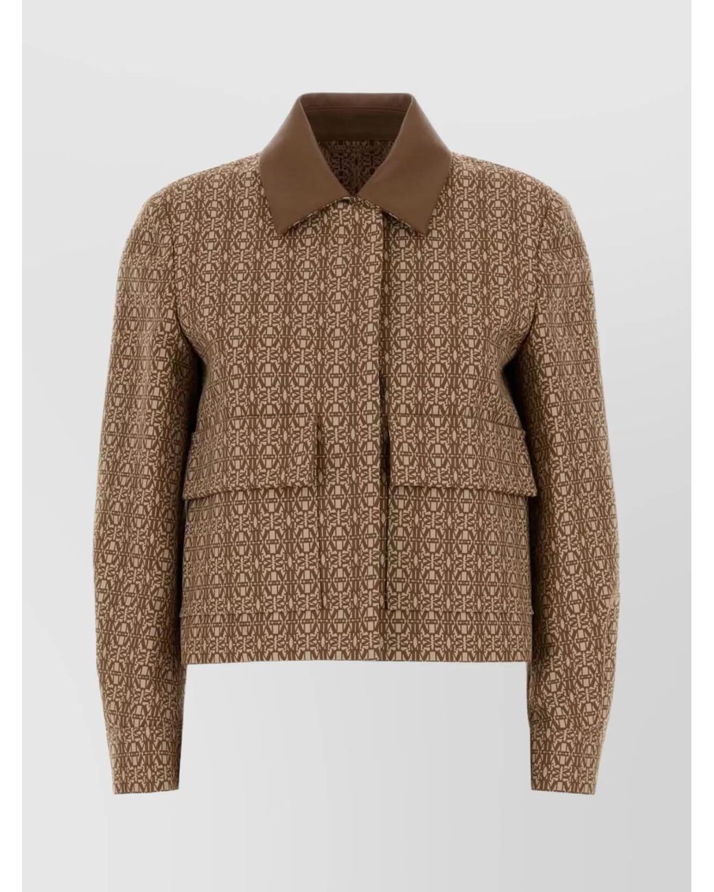 Max Mara Brown Embroidered Cotton Fitted Jacket