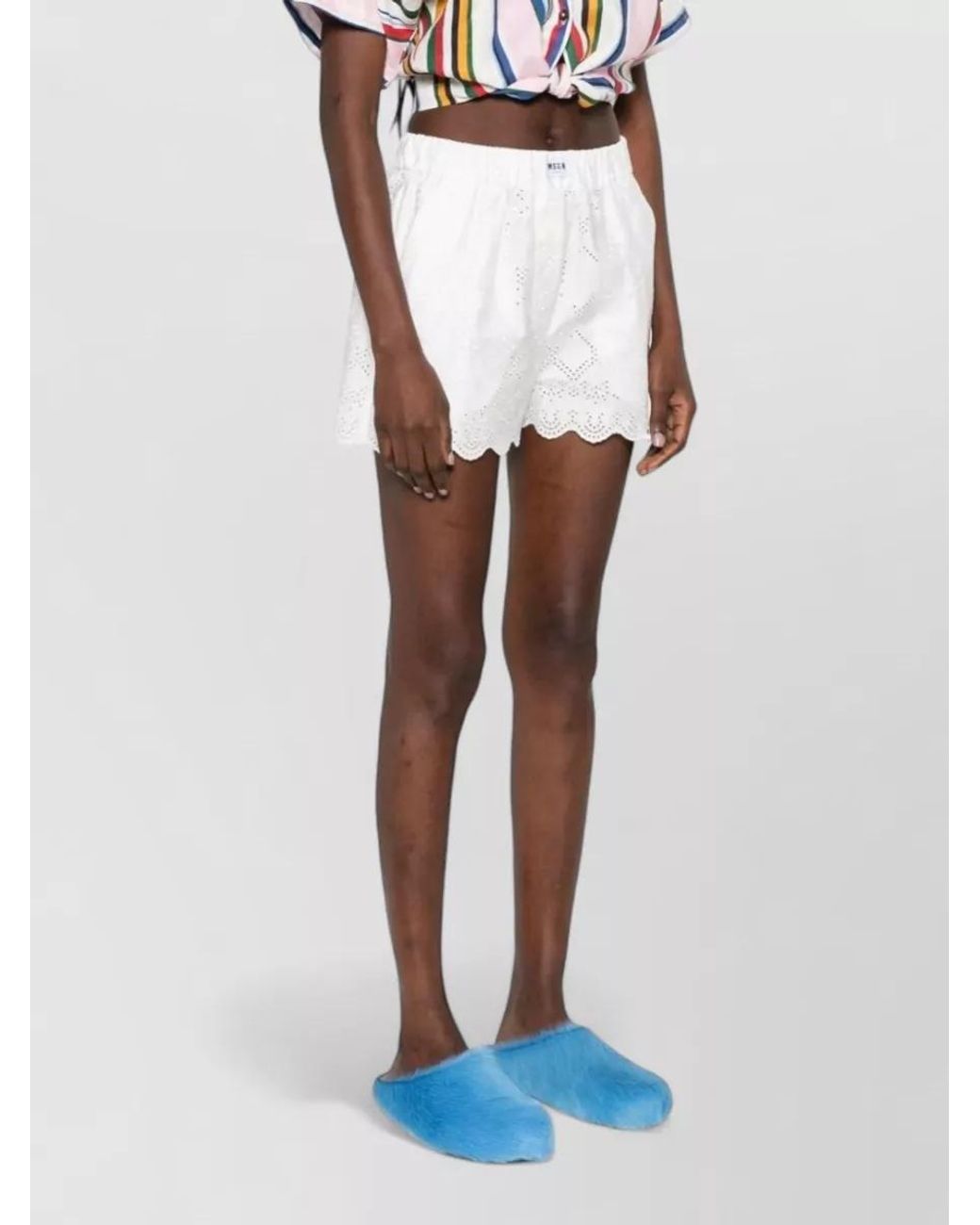 MSGM White Tailored Shorts