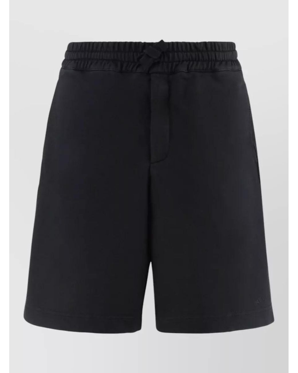McQueen Black Cotton Chino Shorts for men