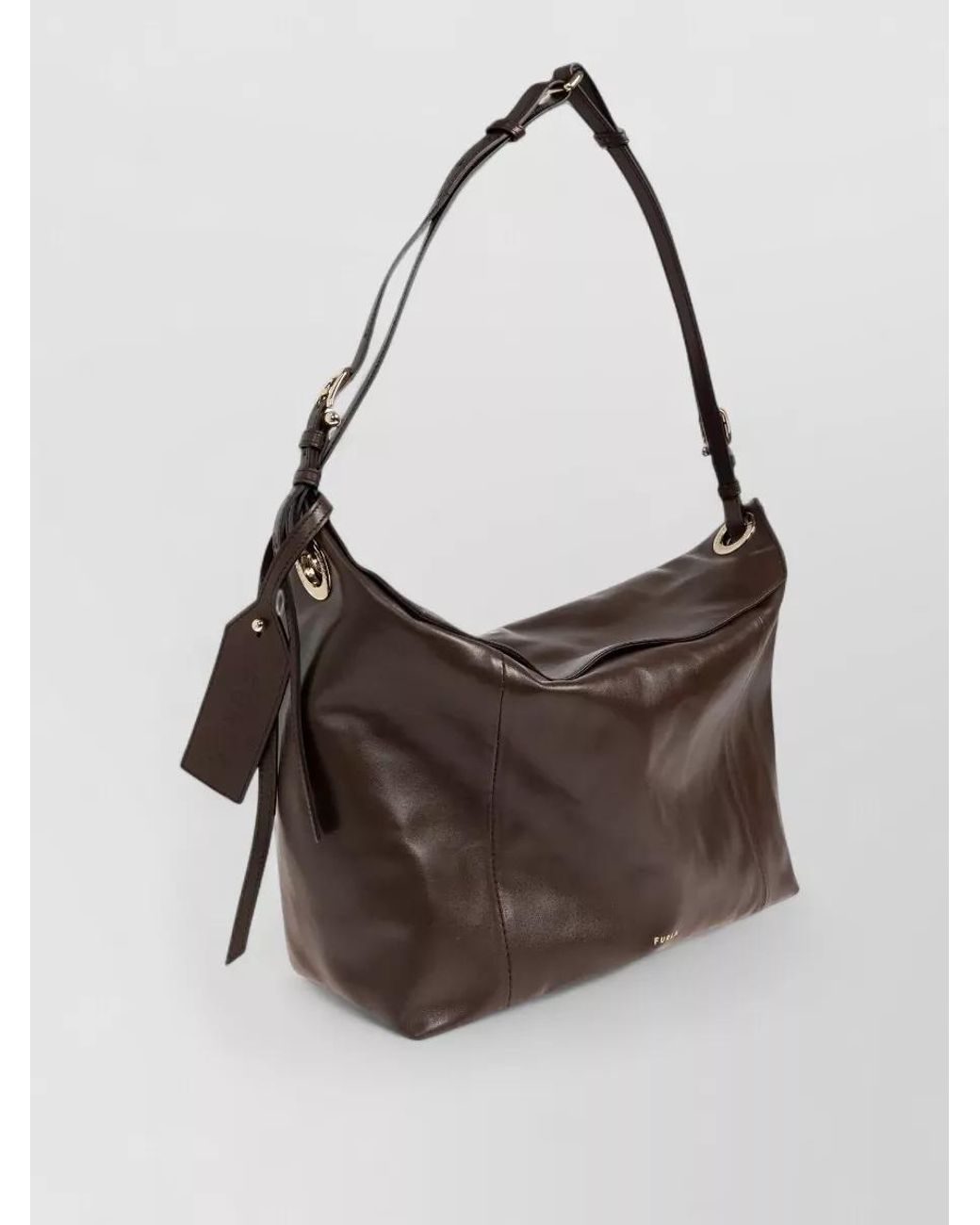 Furla Brown Ginevra Leather Shoulder Bag