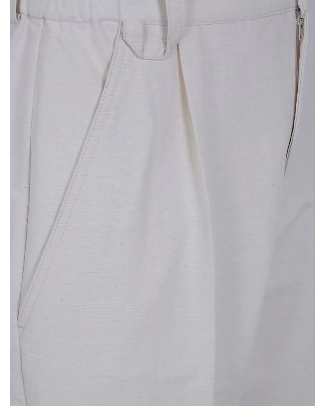 Jacquemus White Cotton Straight-Leg Trousers for men