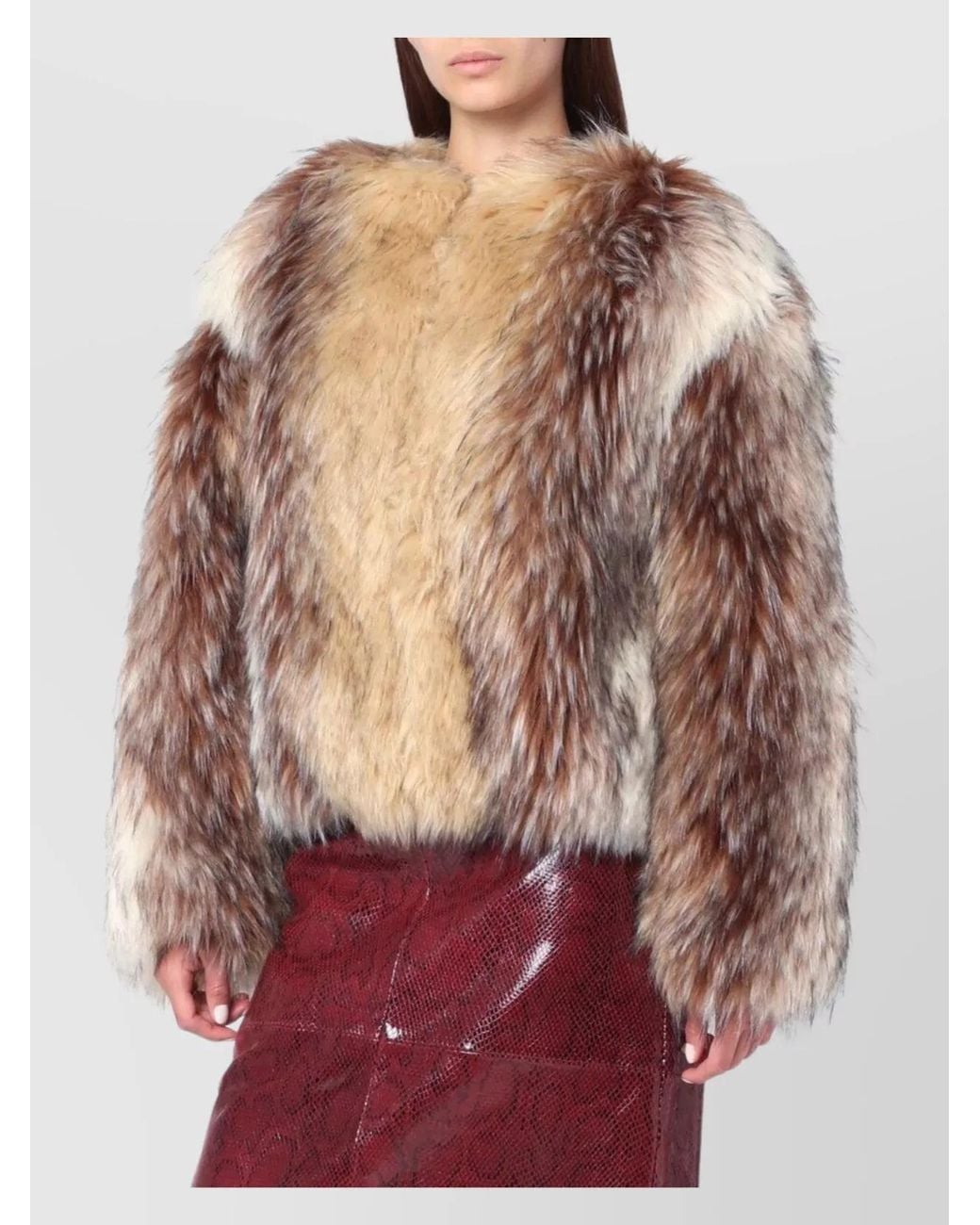 Halfboy Red Short Faux Fur Coat