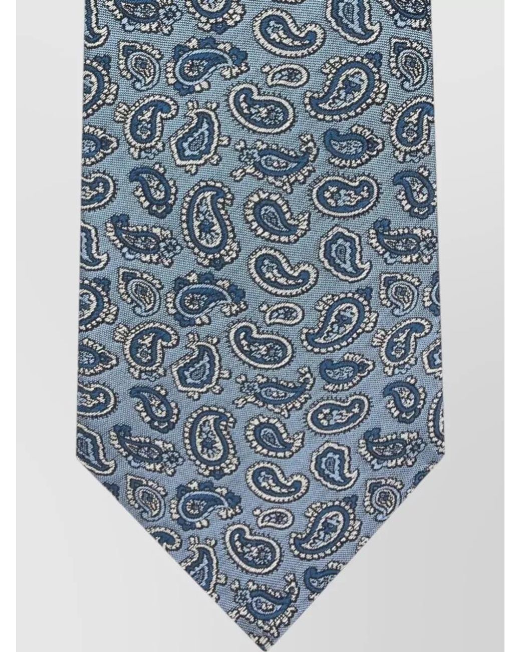 Etro Blue Silk Jacquard Paisley Tie for men