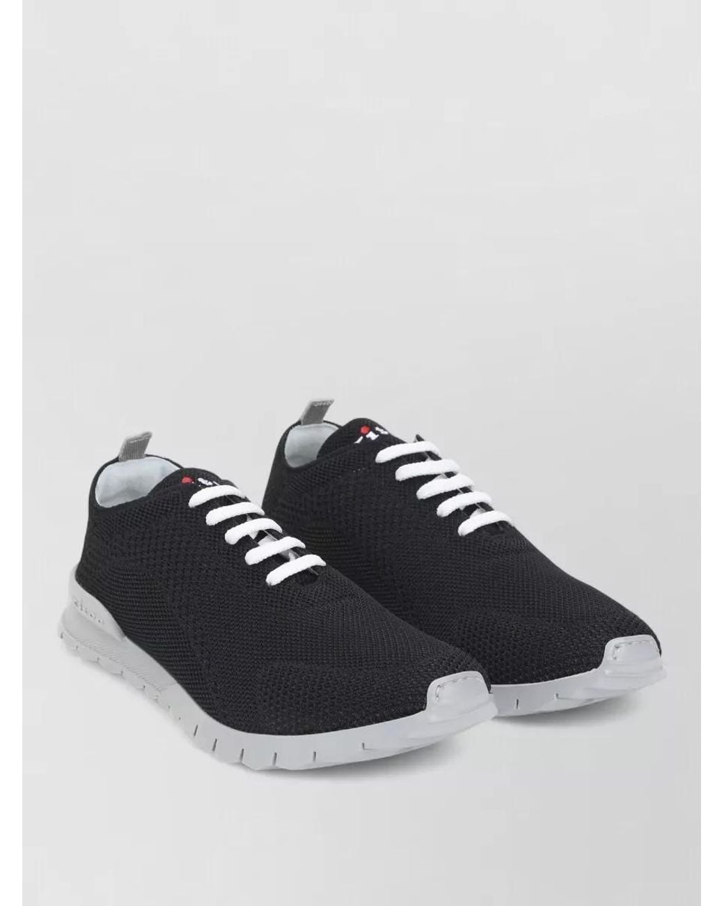 Kiton Blue Knit Low-Top Sneakers for men