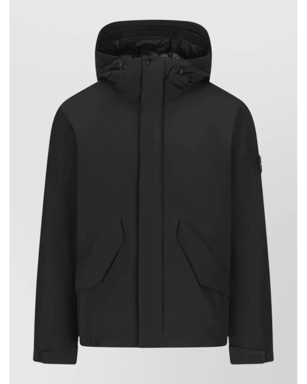 Stone Island Black Micro Reps Hooded Down Parka for men