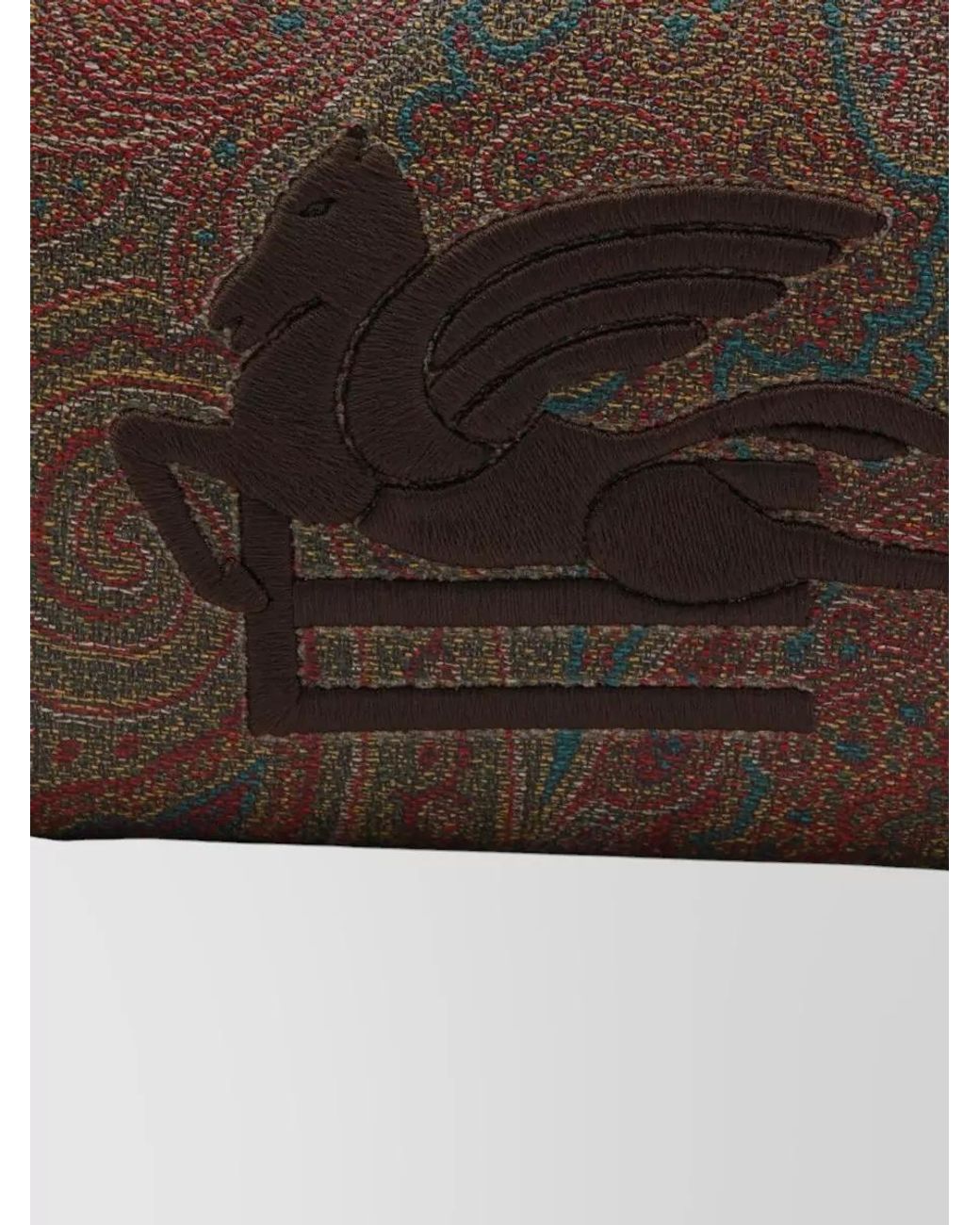 Etro Brown Paisley Jacquard Travel Pouch for men