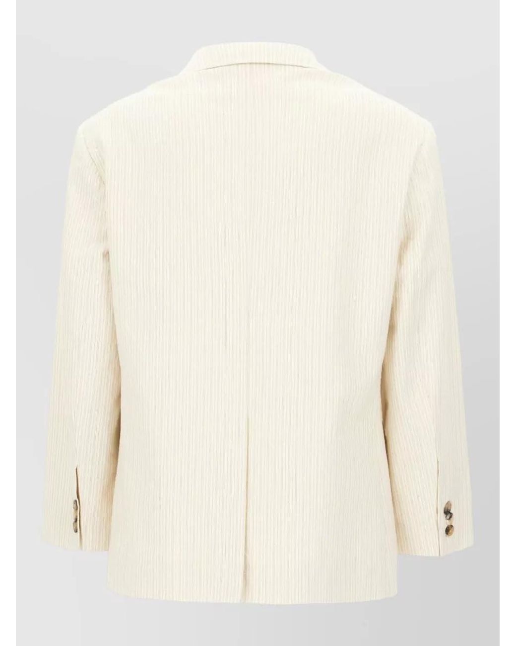 Dries Van Noten Natural Embroidered Cotton Linen Blazer