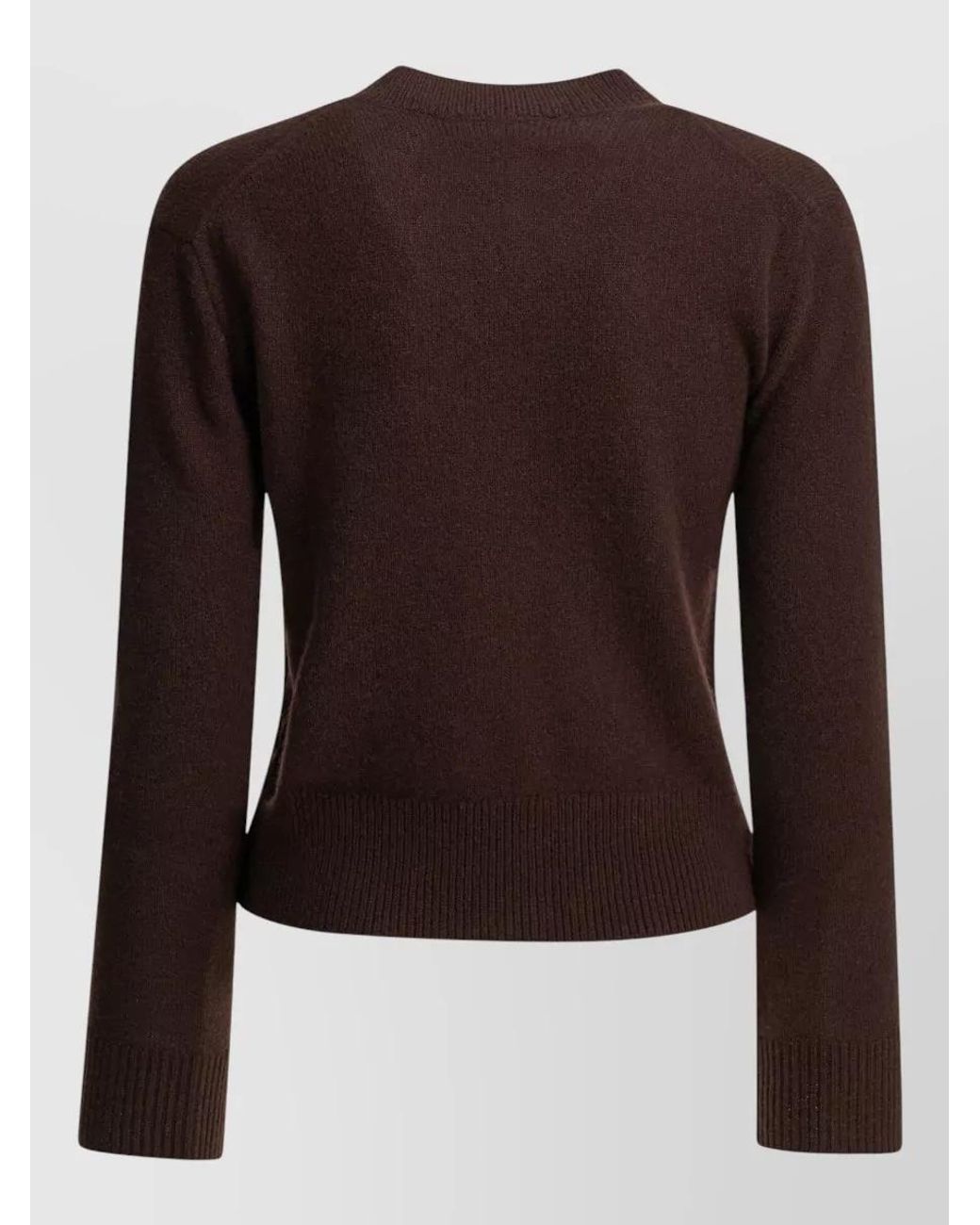 Maison Kitsuné Brown Wool Baby Fox Fitted Ribbed Cardigan