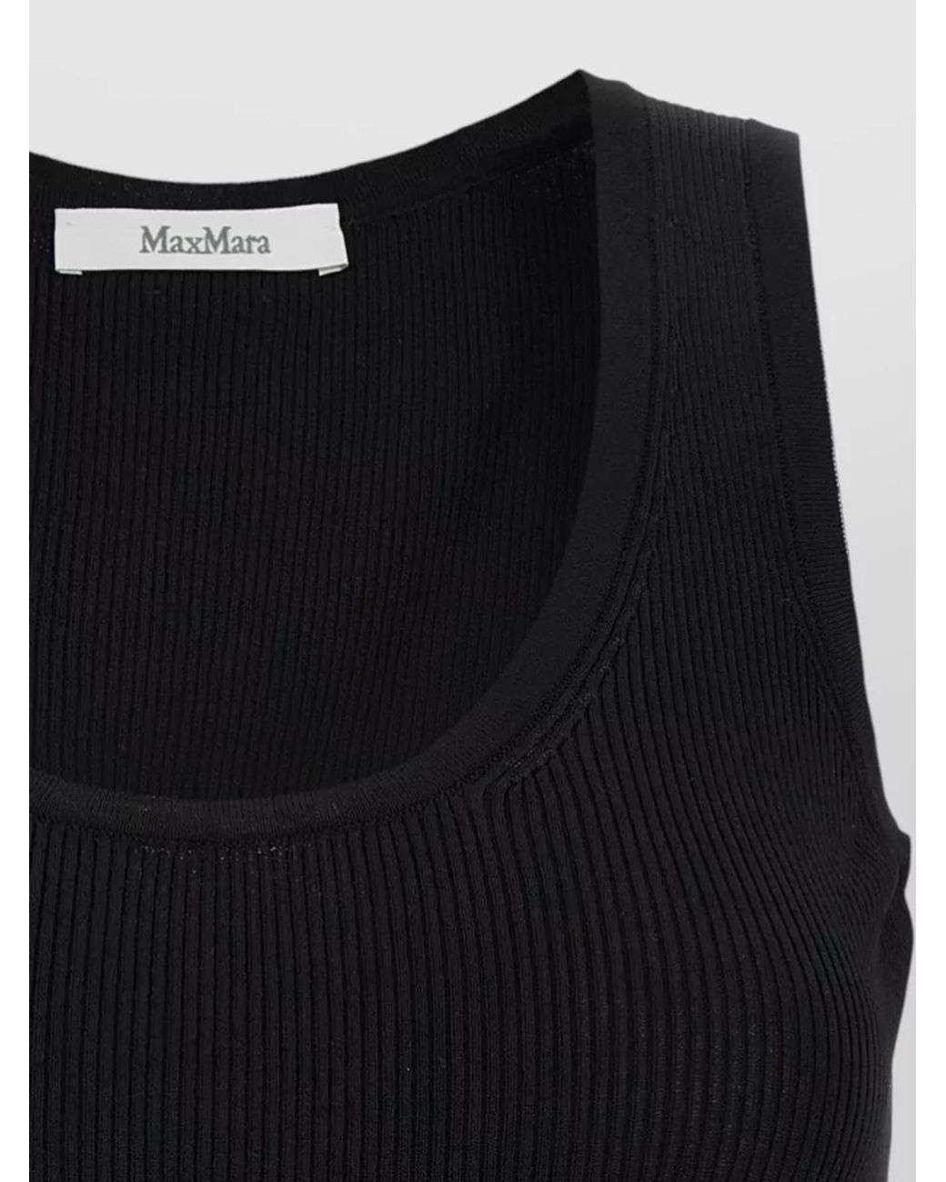 Max Mara Black Ribbed Tank Top