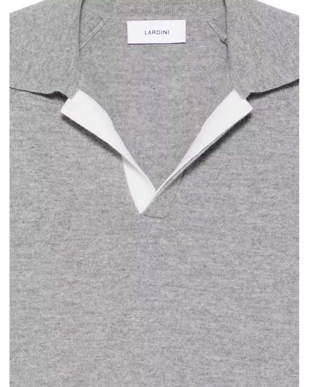 Lardini Gray Wool Cashmere Polo Shirt for men