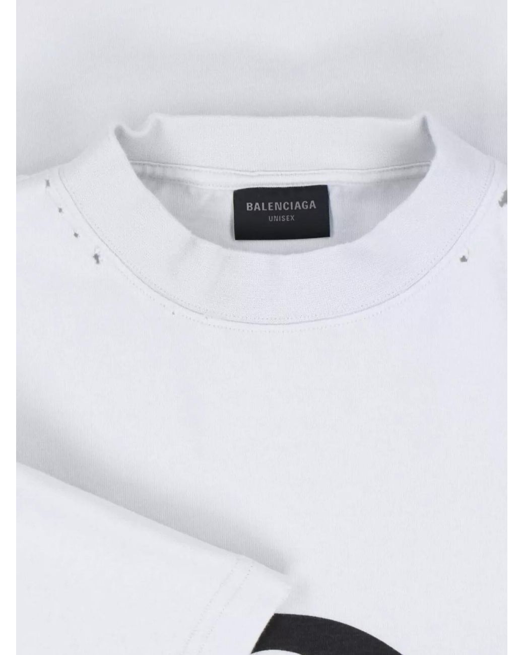 Balenciaga Blue Oversized Logo Print Cotton T-Shirt for men