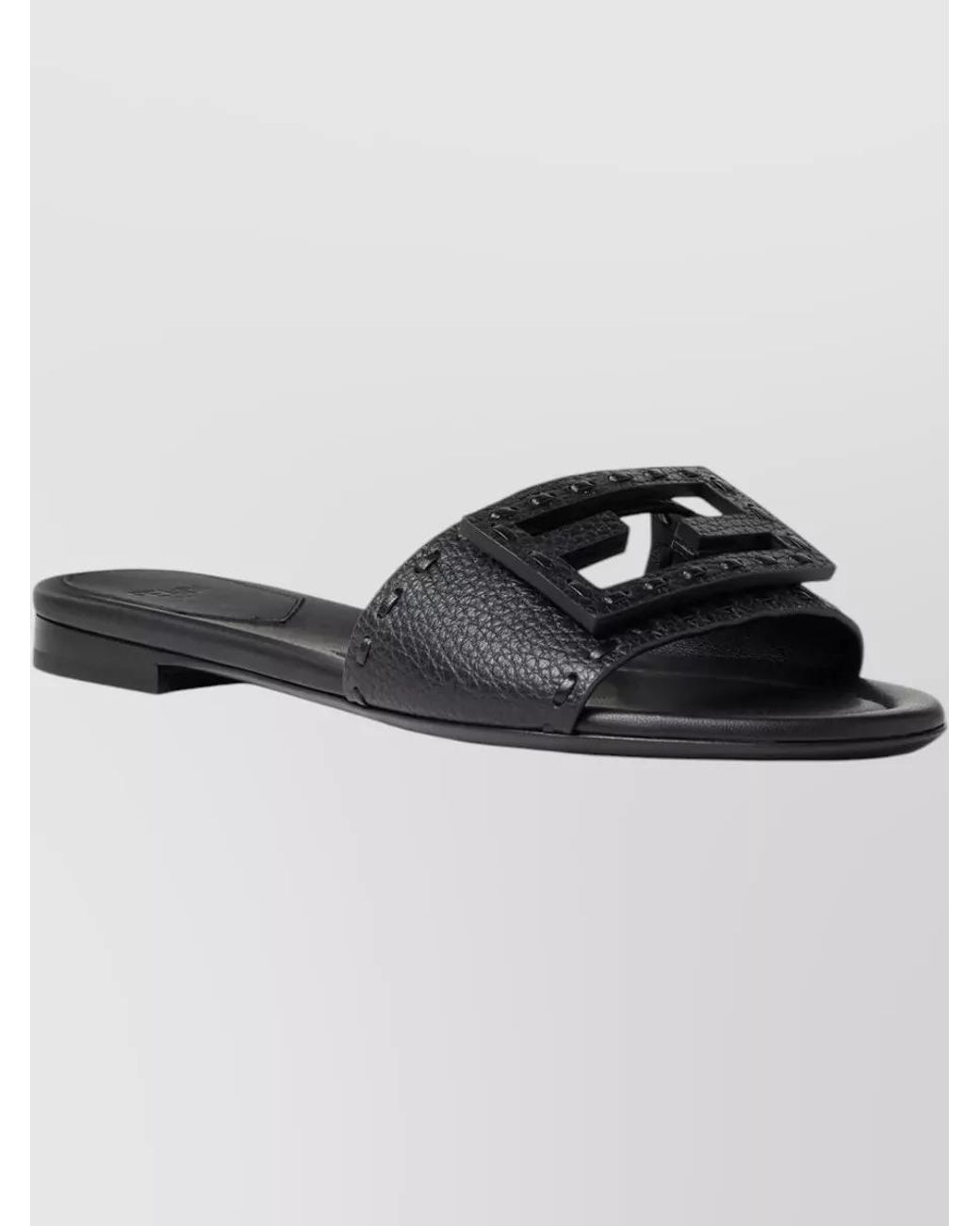 Fendi Multicolor Leather Slide Sandals