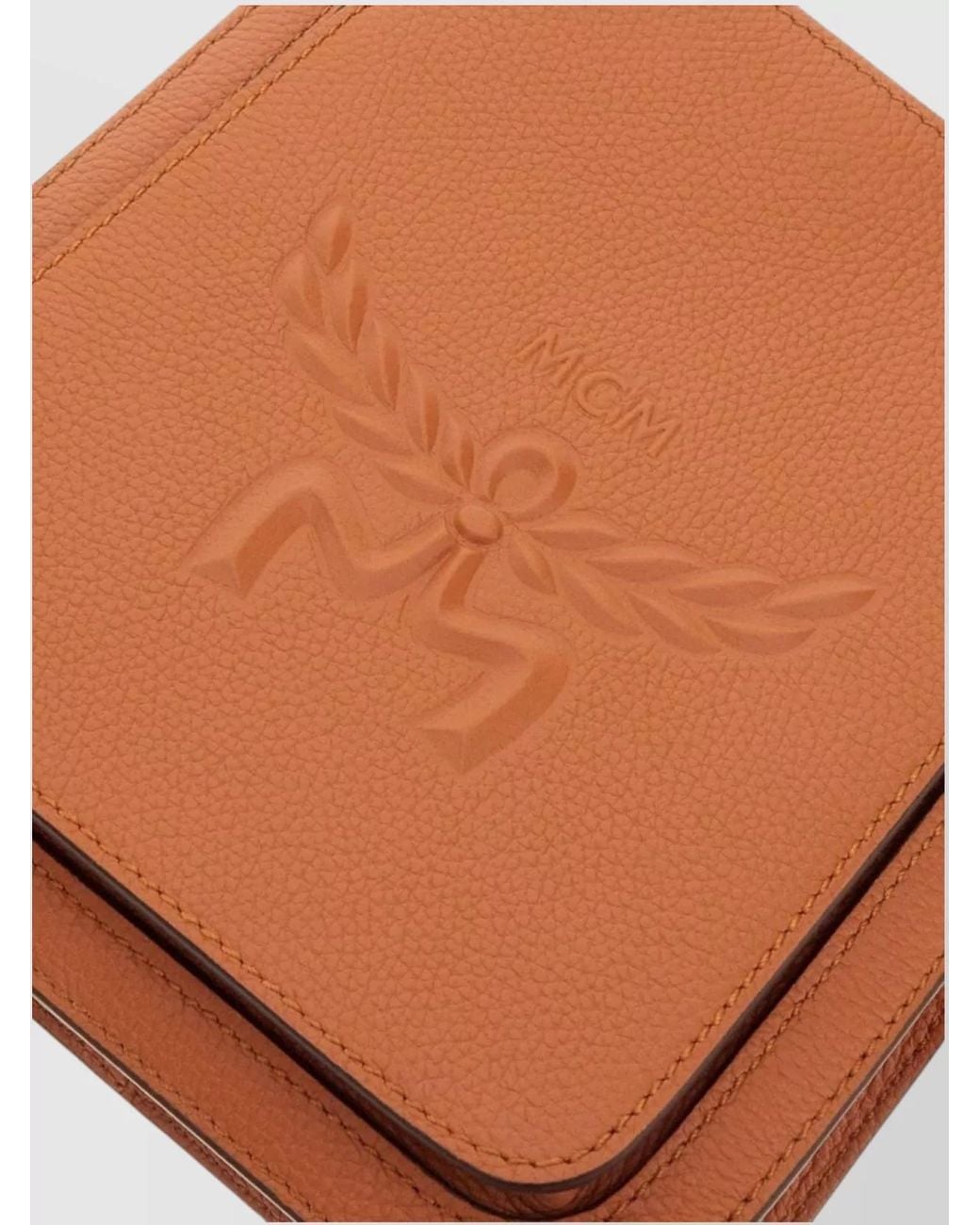 MCM Orange Leather Mini Crossbody Bag