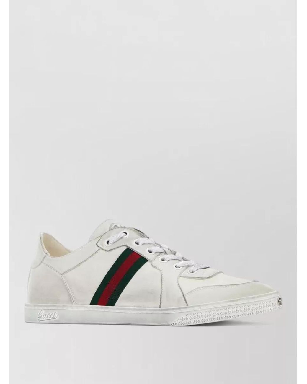 Gucci White Lace-Up Sneakers