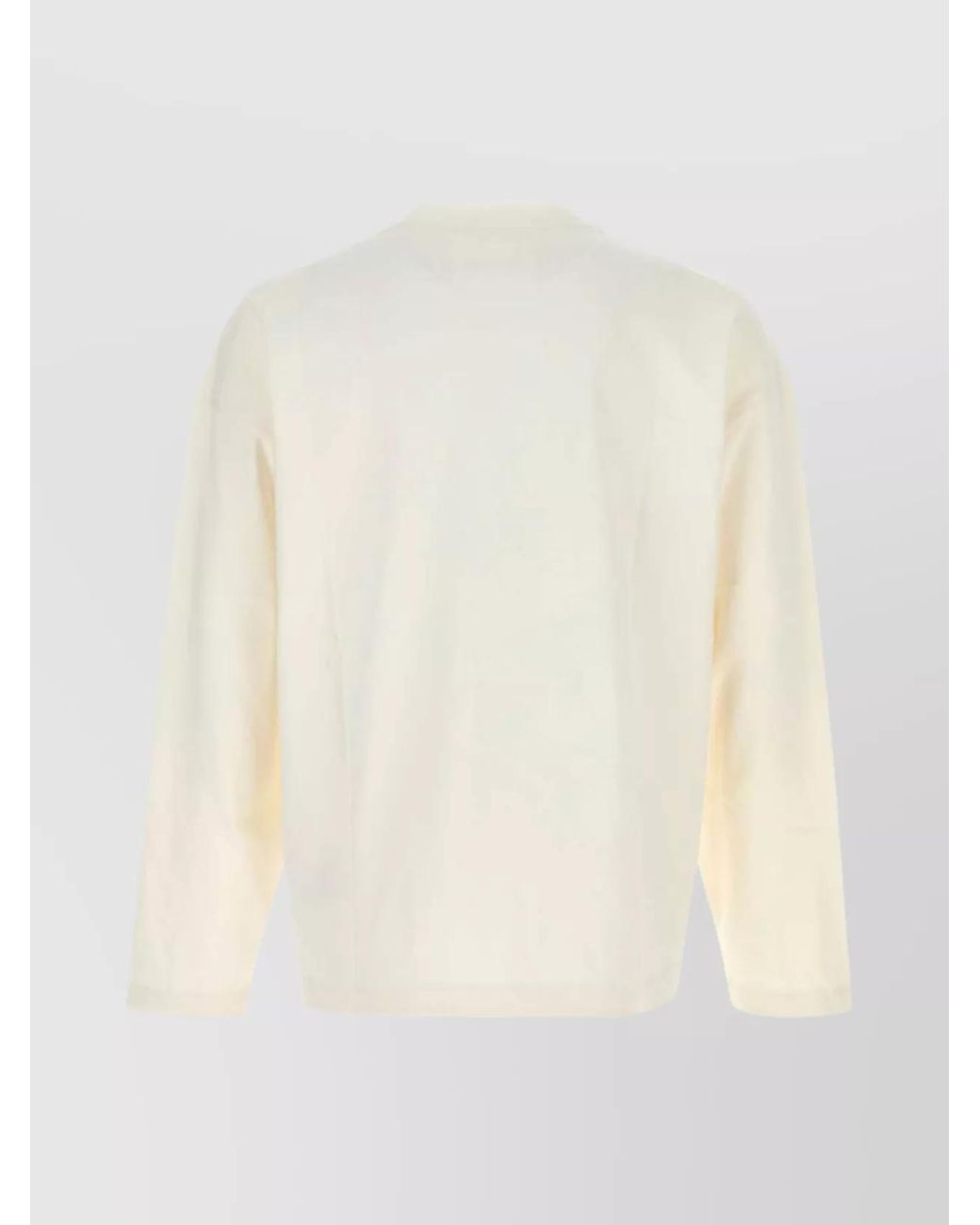 Jil Sander White Cotton Logo-Print Long-Sleeve T-Shirt for men